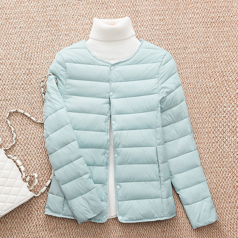 Light women's quilted jacket, short, fitted