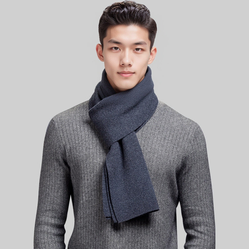 Men's wool scarf, checked, 180 cm