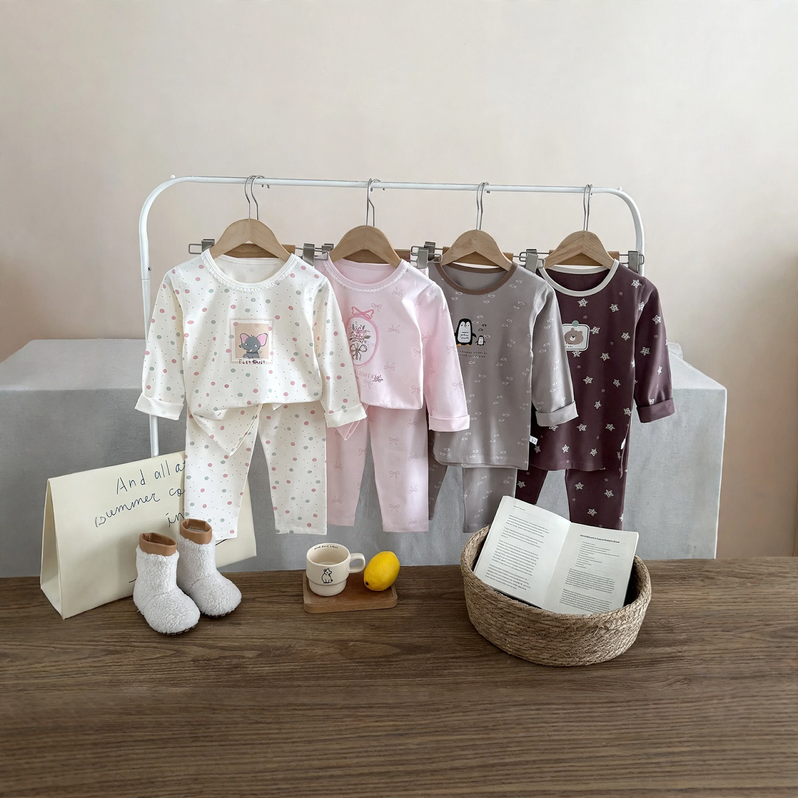 Kids Pajama Set, Cotton Blend, Various Patterns