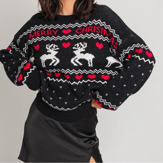 Christmas sweater with animal motif