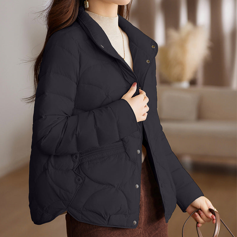Short women's down jacket, lightweight, fashionable