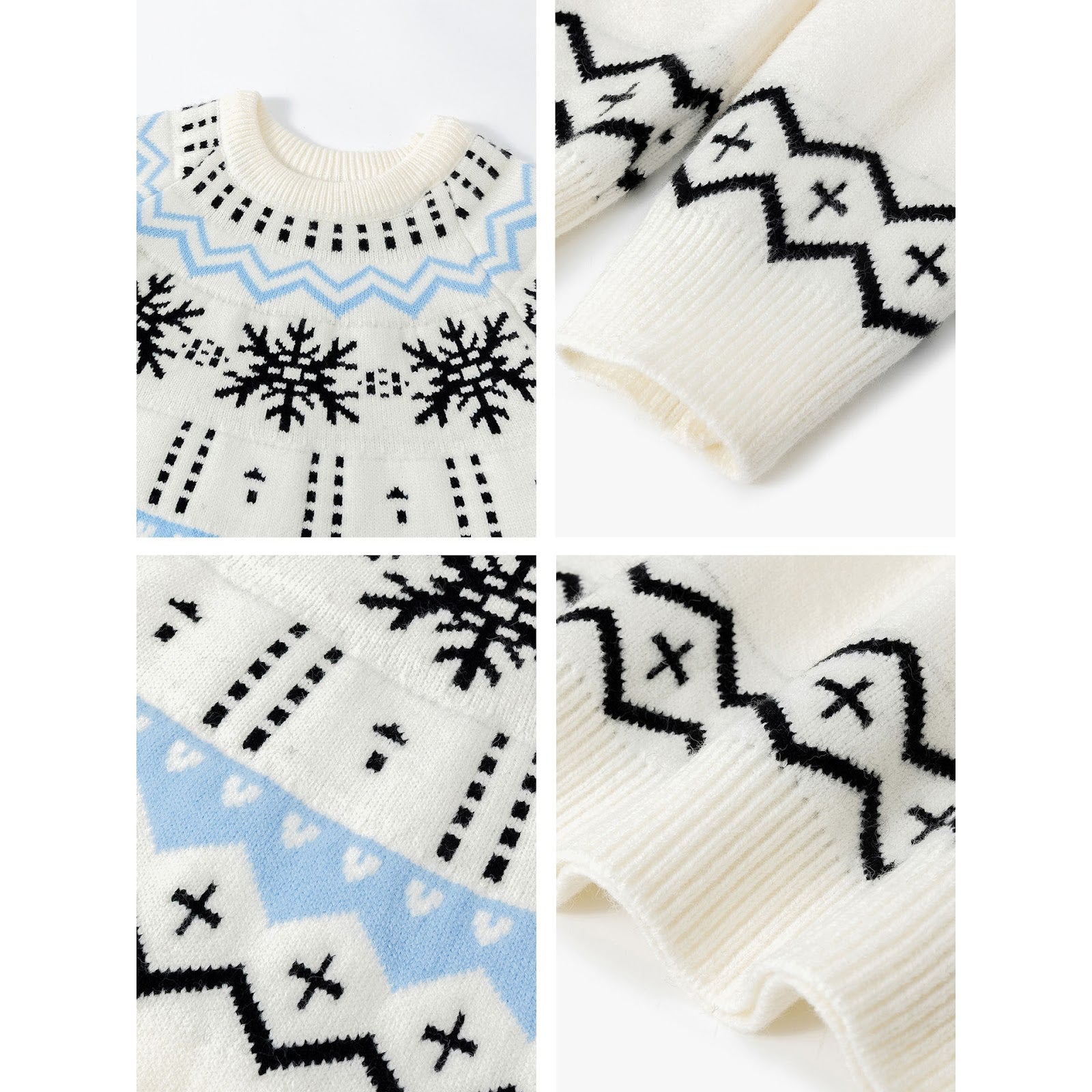 Men's knit sweater with snowflake pattern