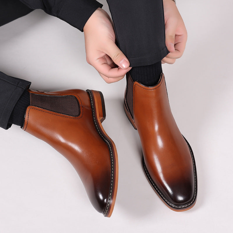Men's Chelsea boots made of genuine leather