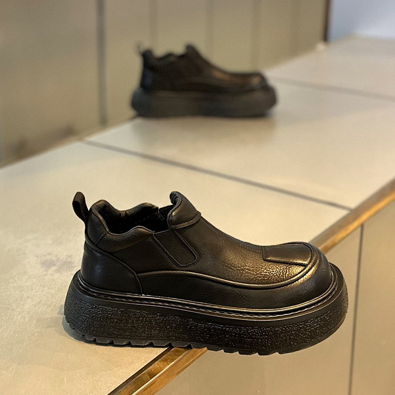 Men's Chelsea ankle boots with platform and lining