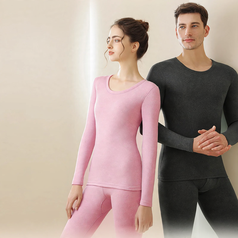 Thermal underwear set with cashmere and silk accents