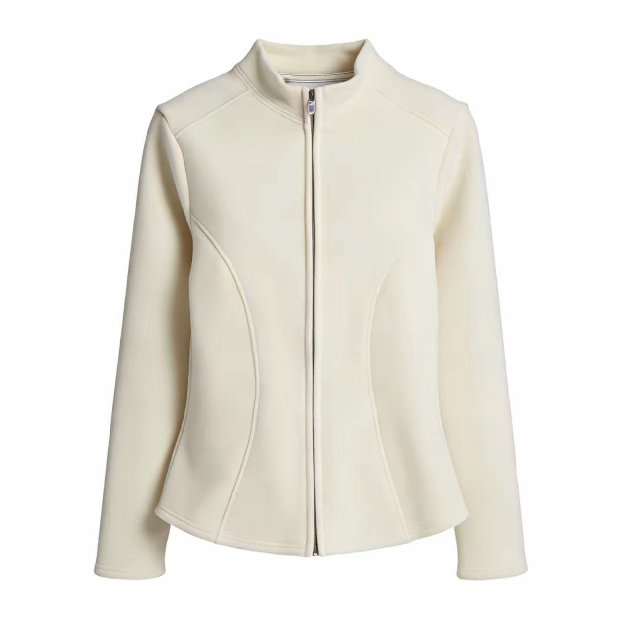Padded yoga jacket with zipper and tailoring