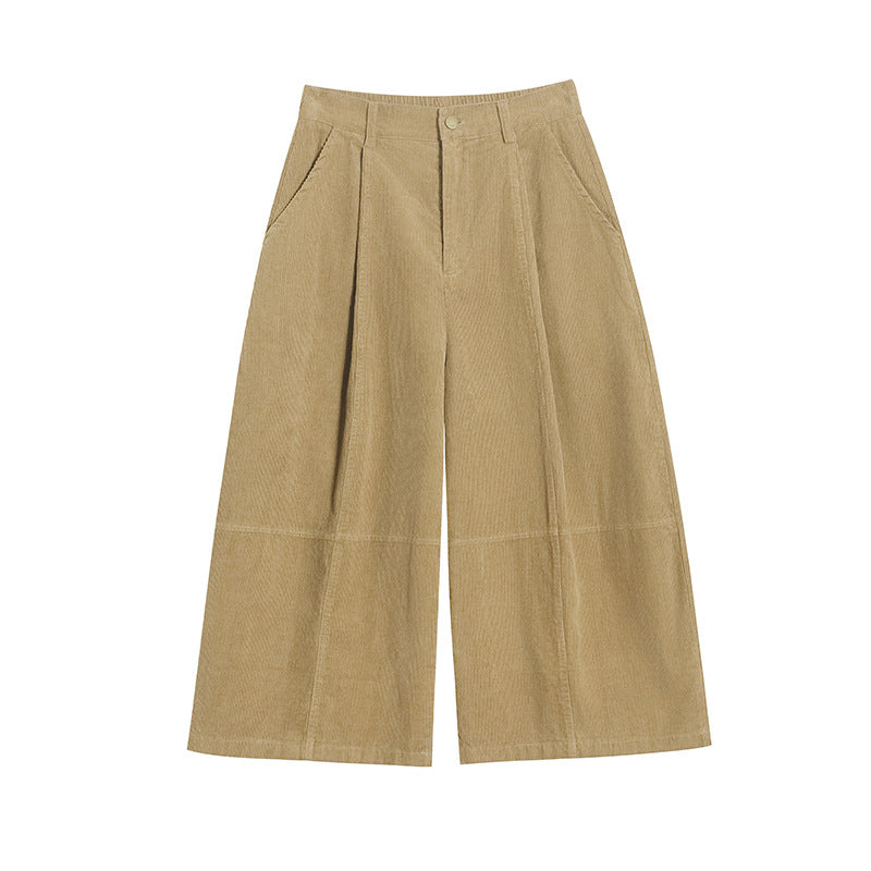 Women's corduroy pants, high-waisted, balloon cut
