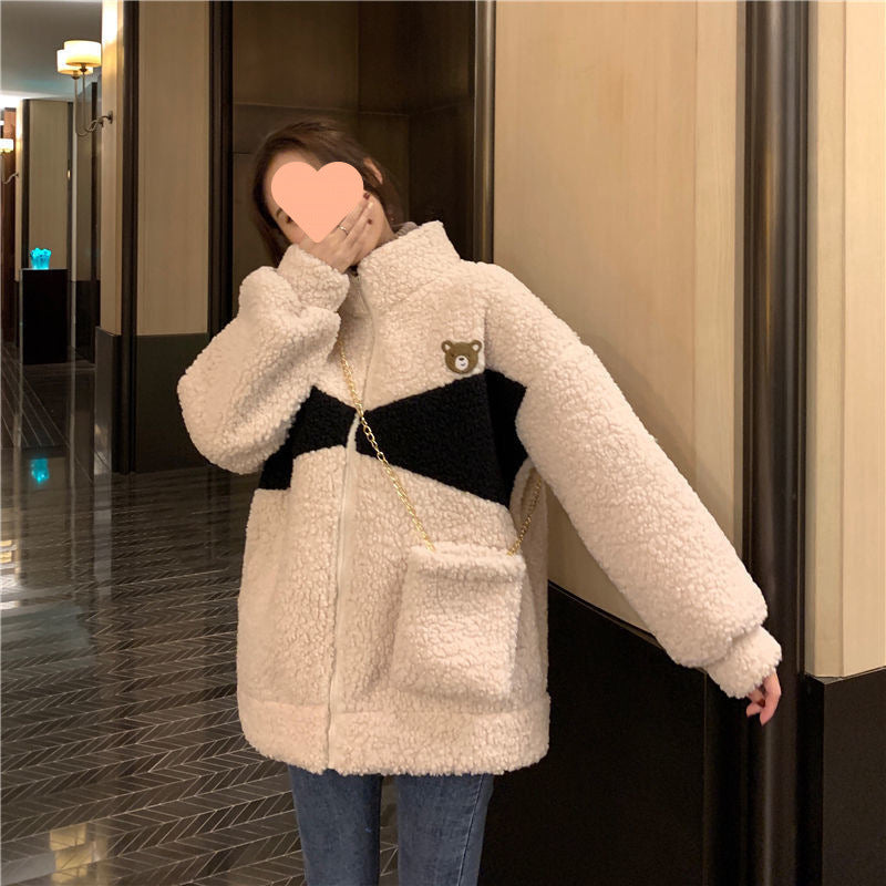 Lambswool cardigan, lined, women's