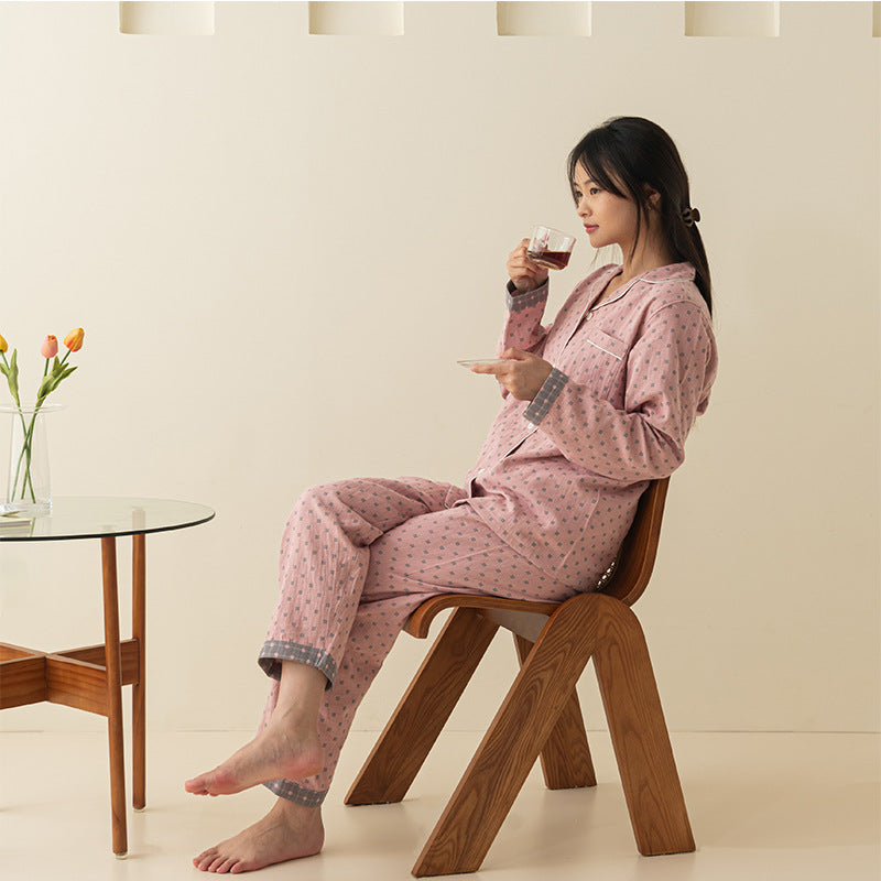 Cotton pajamas, double gauze, long sleeves, unisex