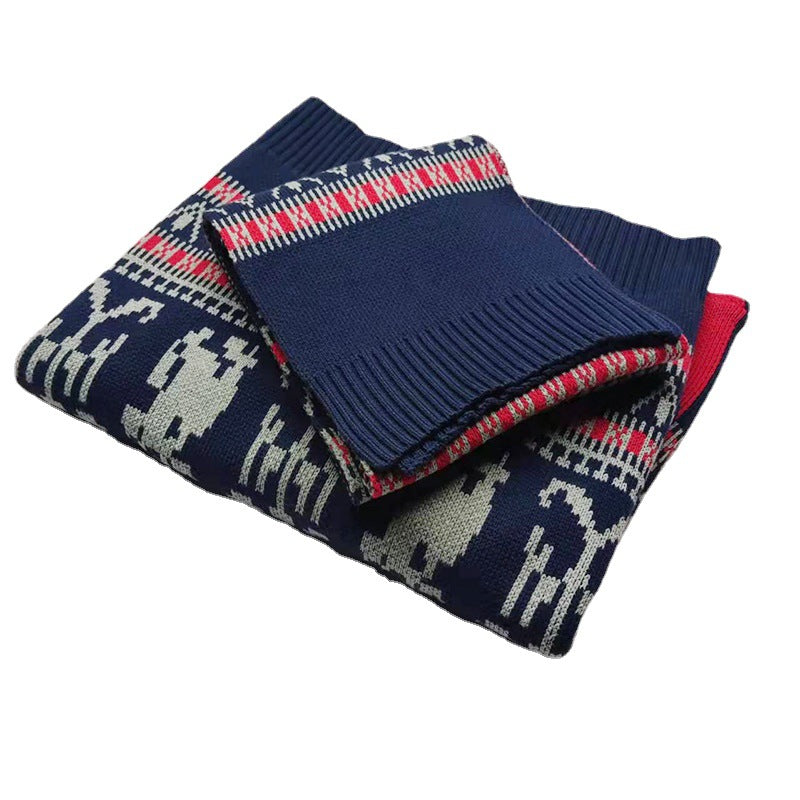 Unisex knit sweater with geometric pattern, stand collar