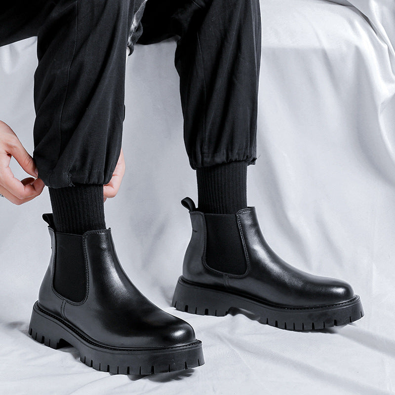 Classic men's Chelsea boots in British style