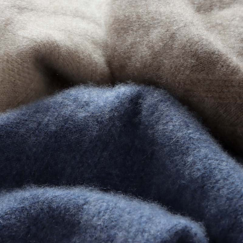 Men's wool pullover, round neck, loose fit