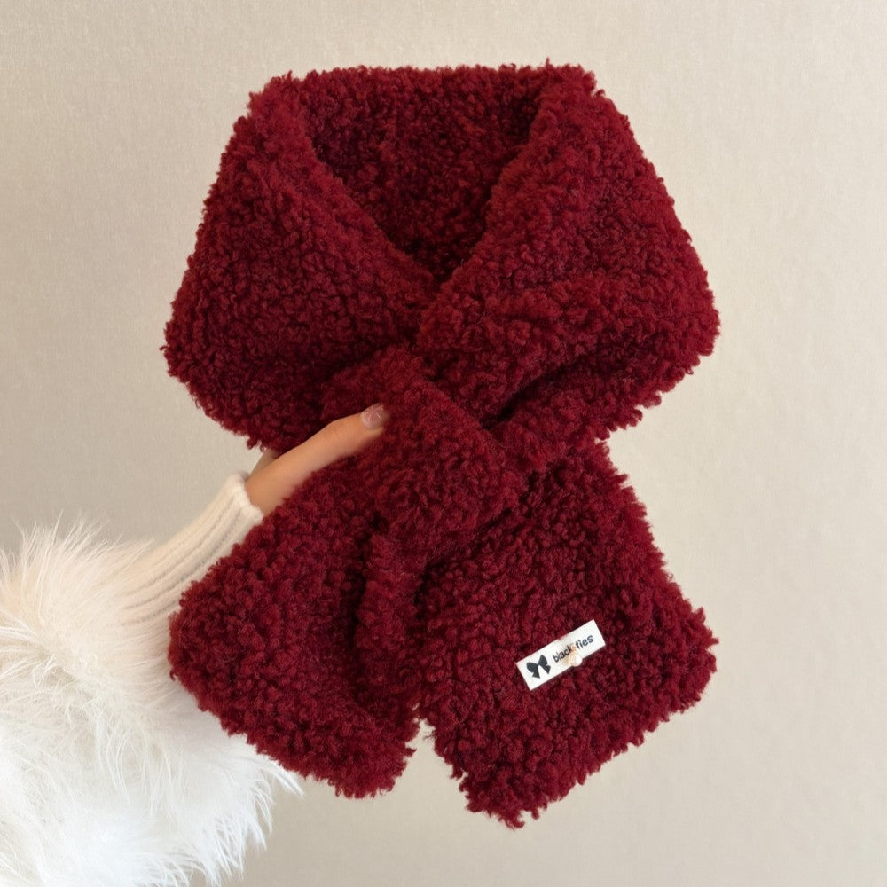 Thick lamb fleece scarf, 85x12 cm