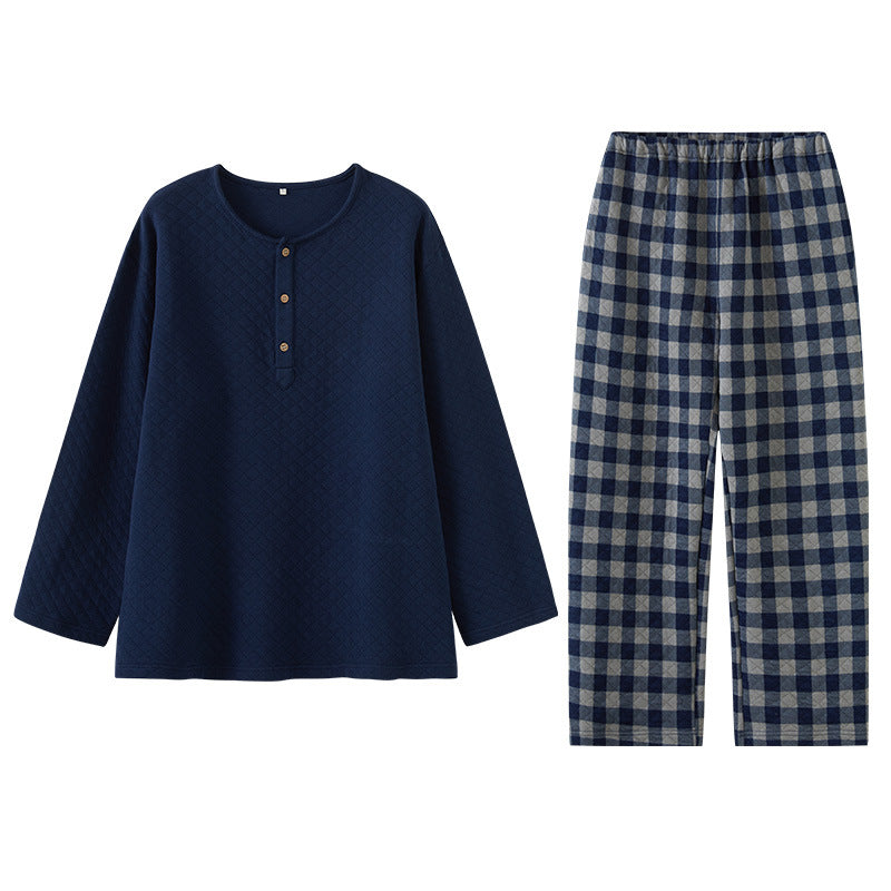 Quilted men's loungewear made of cotton