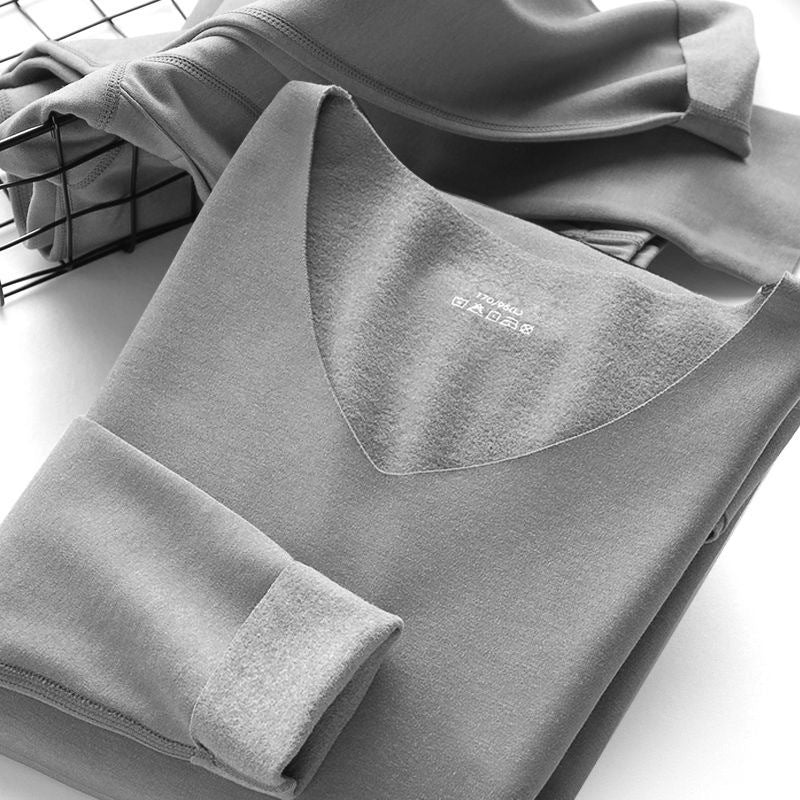 Men's Thermal Set, V-Neck, Brushed, Seamless