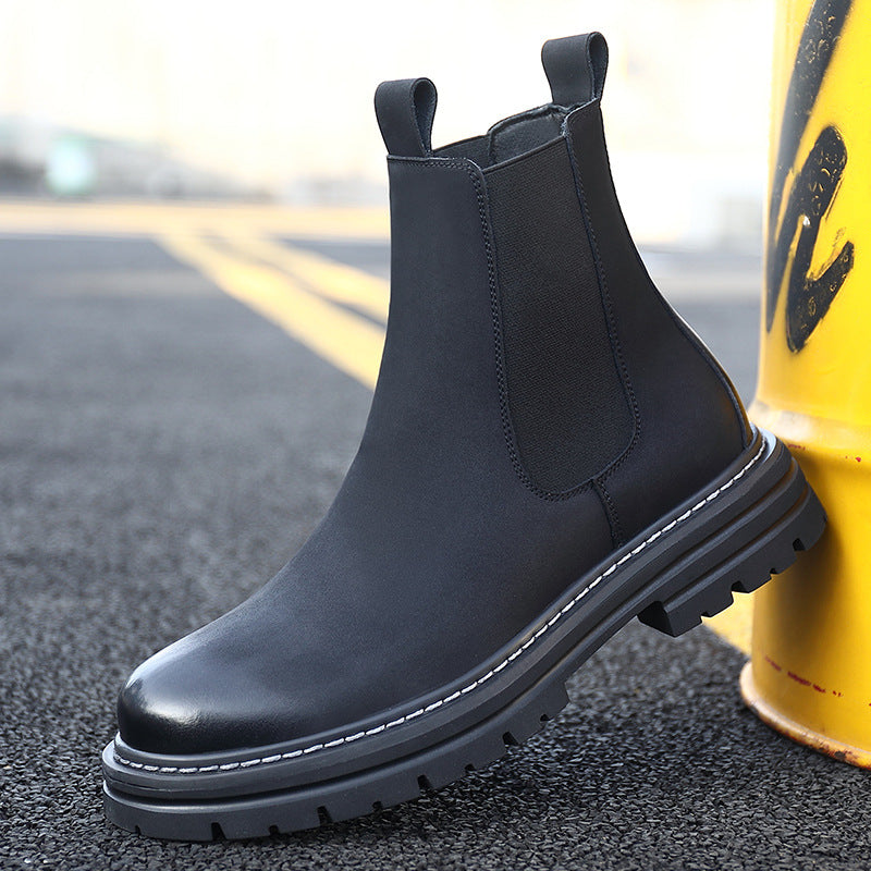 Men's Chelsea boots, lined, non-slip, synthetic leather