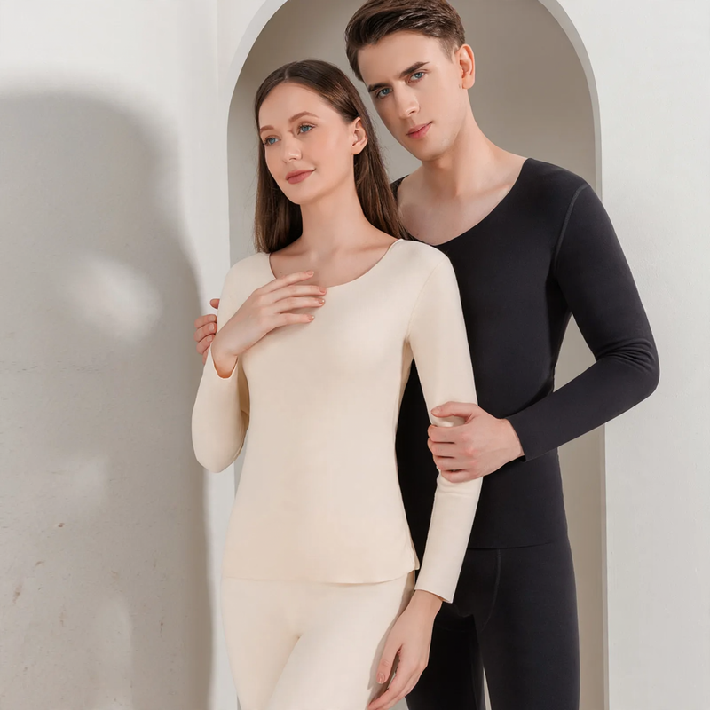Thermal underwear set for couples, padded, seamless