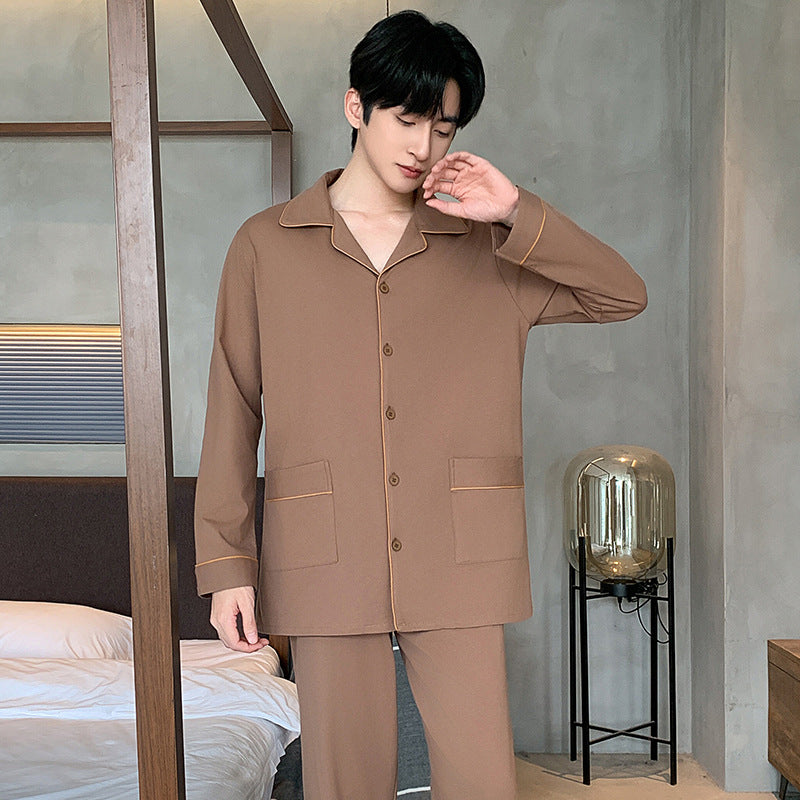 Men's pajama set made of cotton, simple design