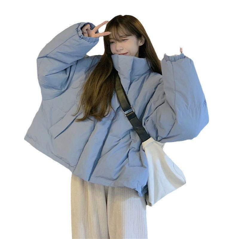 Short, lined women's quilted jacket, loose fit