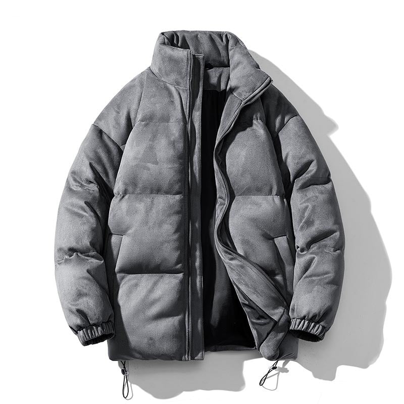 Men's Suede-Look Quilted Jacket, loose fit