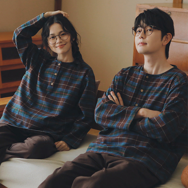 Winter Pajama Set made of brushed cotton for couples