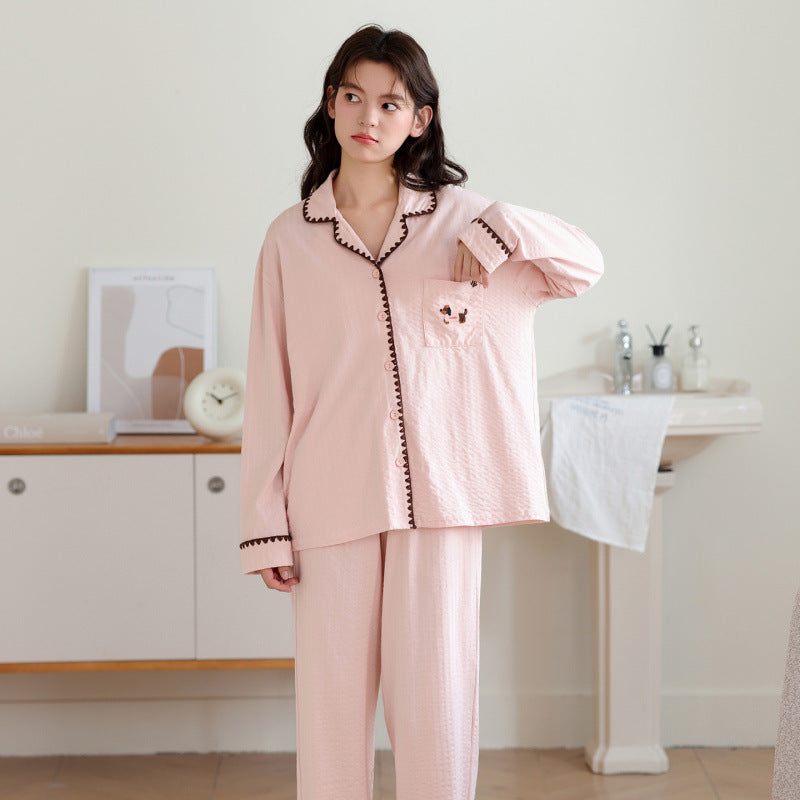 Women's Pajama Set, Long Sleeve, Cotton, Button Placket