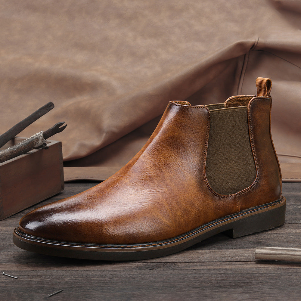 Men's Chelsea boots, synthetic leather, non-slip rubber sole
