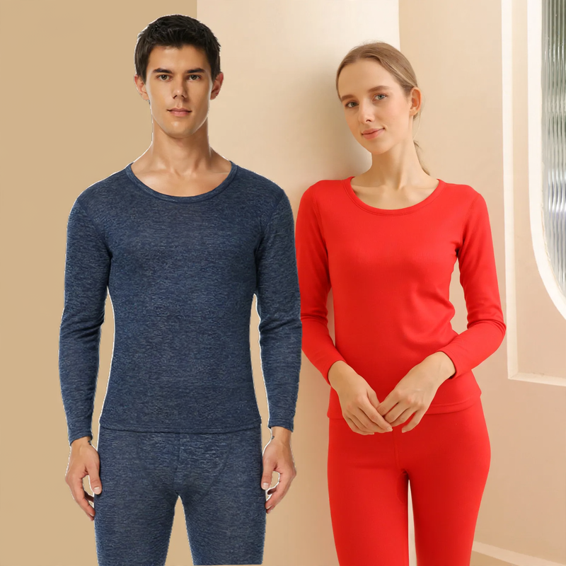 Thermal underwear set for couples, lined