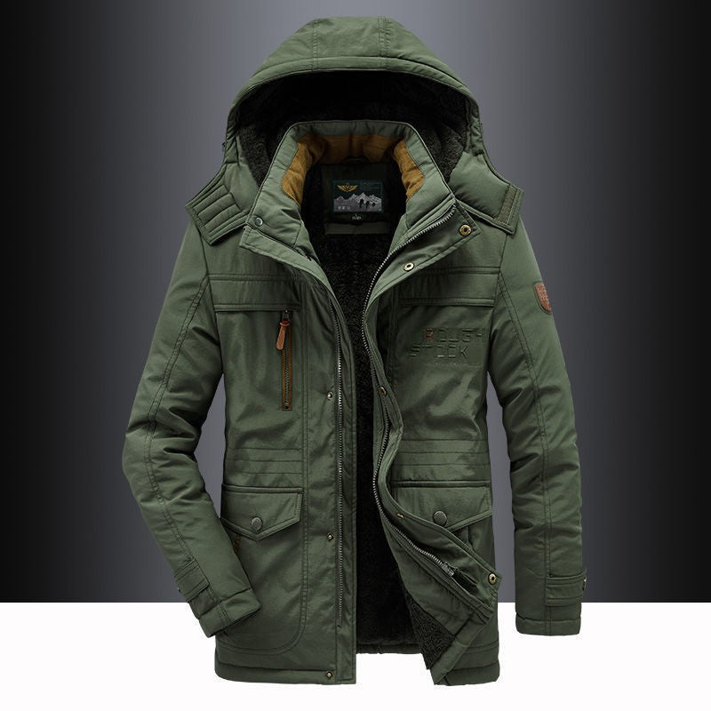 Padded men's jacket in vintage style, water-repellent