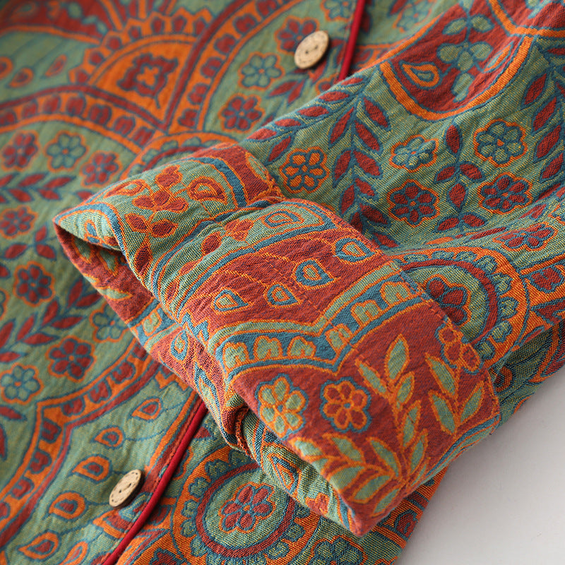 Women's lounge suit made of cotton gauze, traditional style