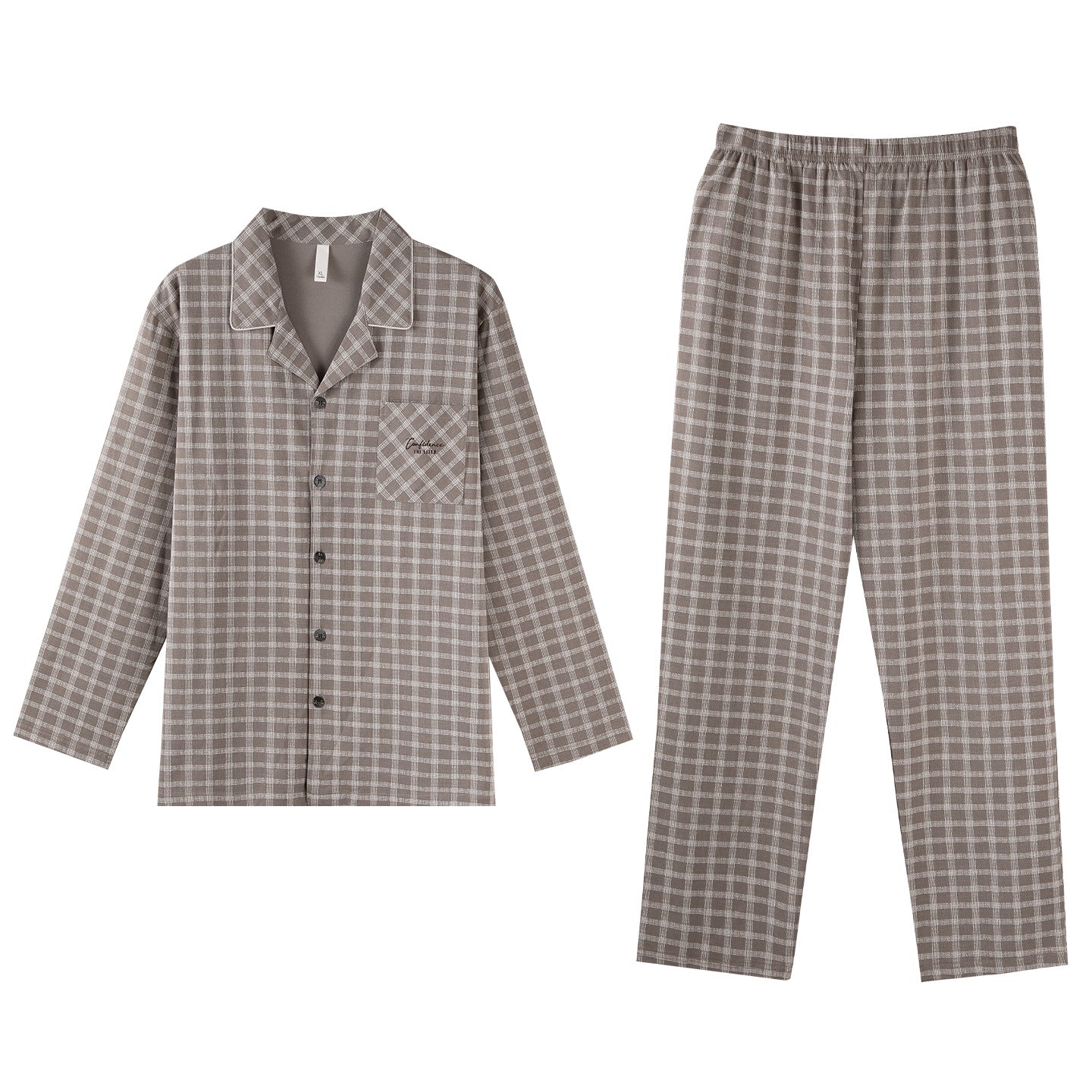 Men's Pajama Set, checkered, cotton, vintage style