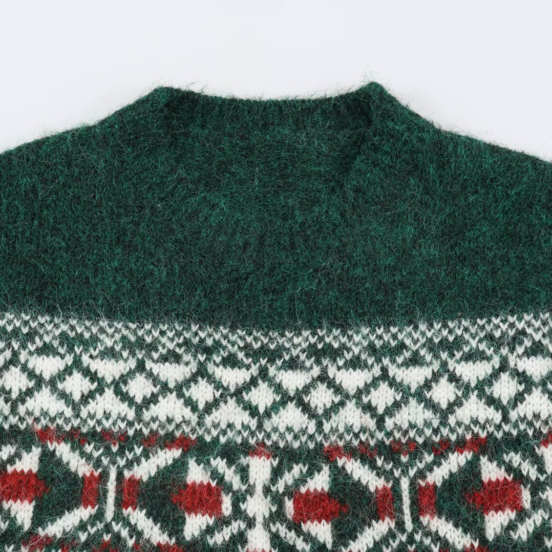 Fair-Isle knit sweater with round neckline