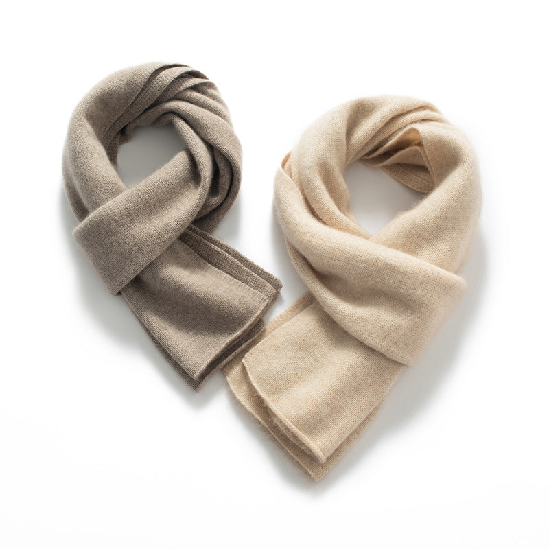 Cashmere scarf, knitted, solid color, 150x26 cm