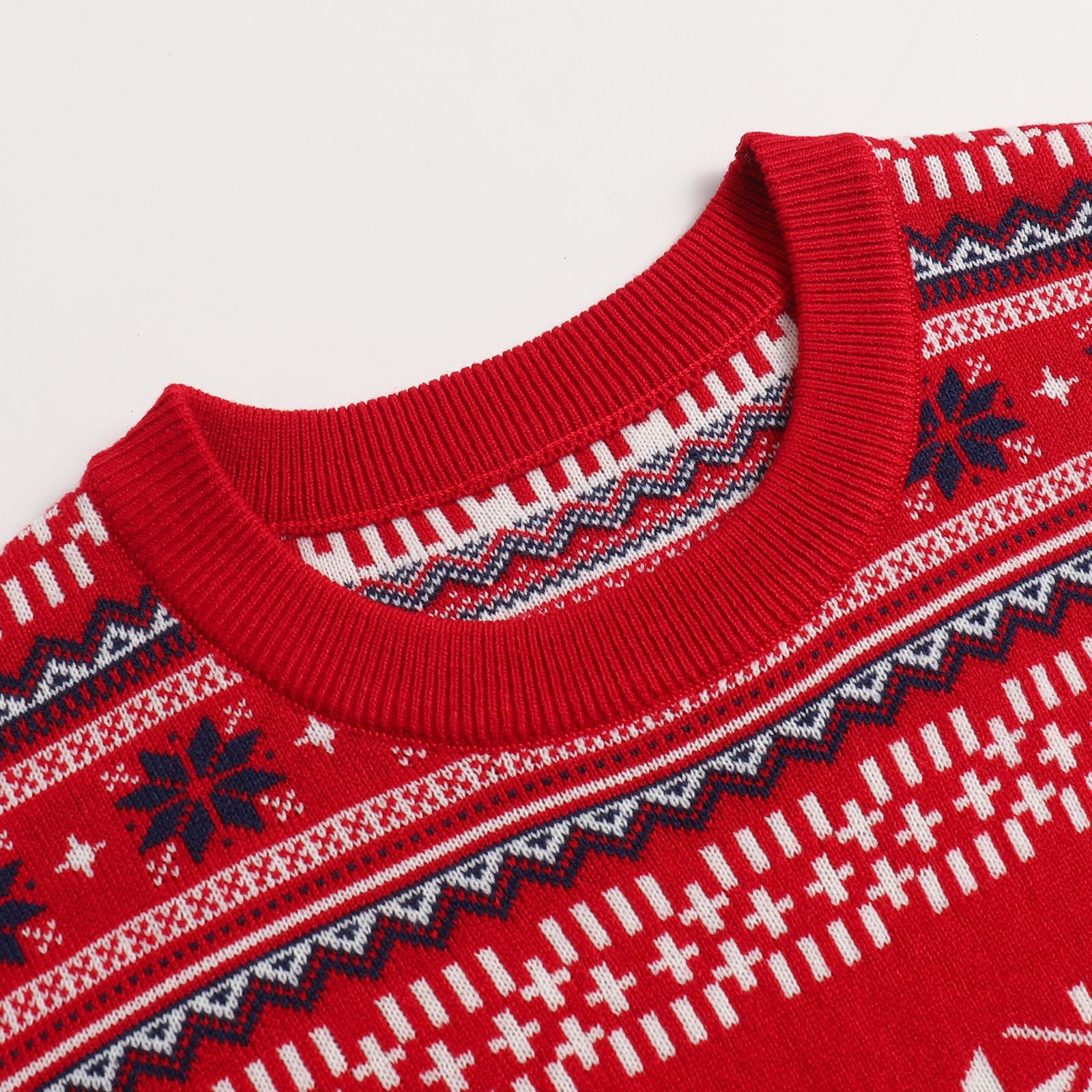Christmas knitted sweater with reindeer motif