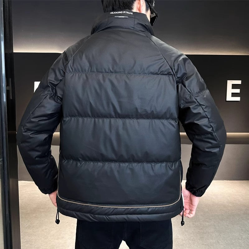 Solid color men's down jacket, lined