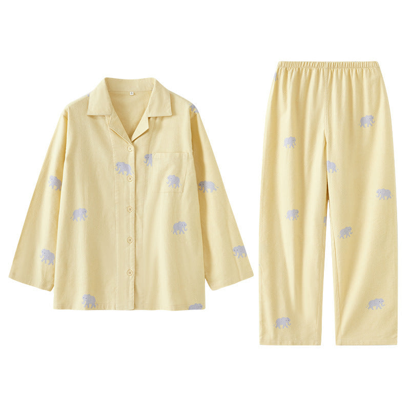 Partner flannel pajamas made of cotton, brushed