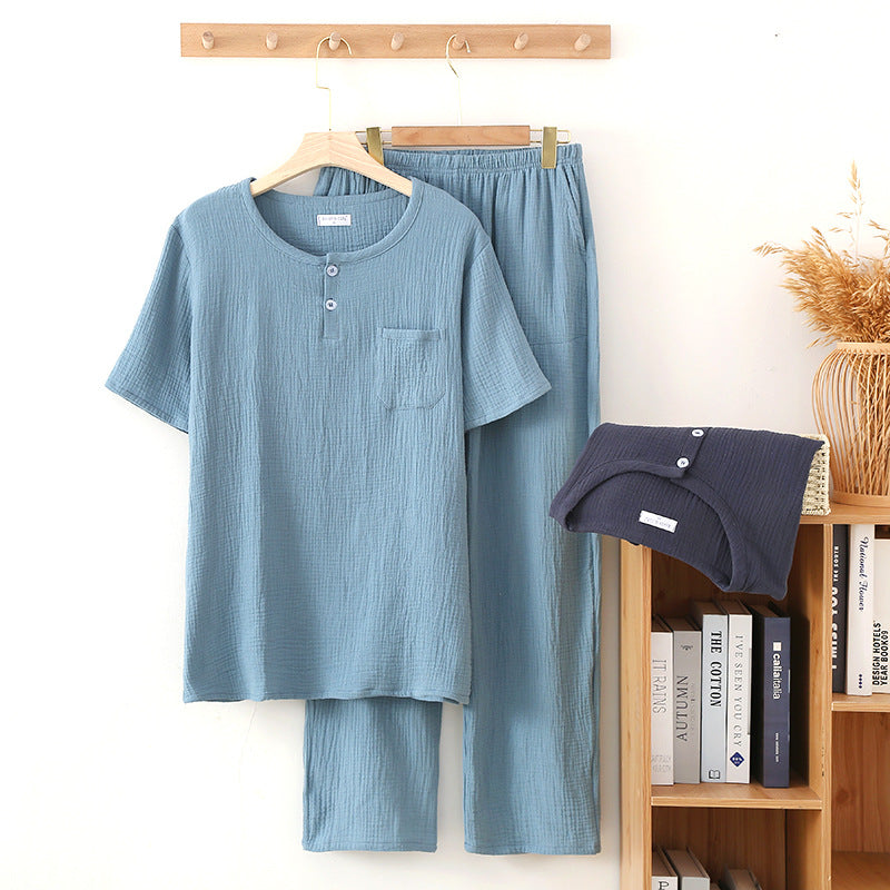 Men's pajamas made of double-layered muslin