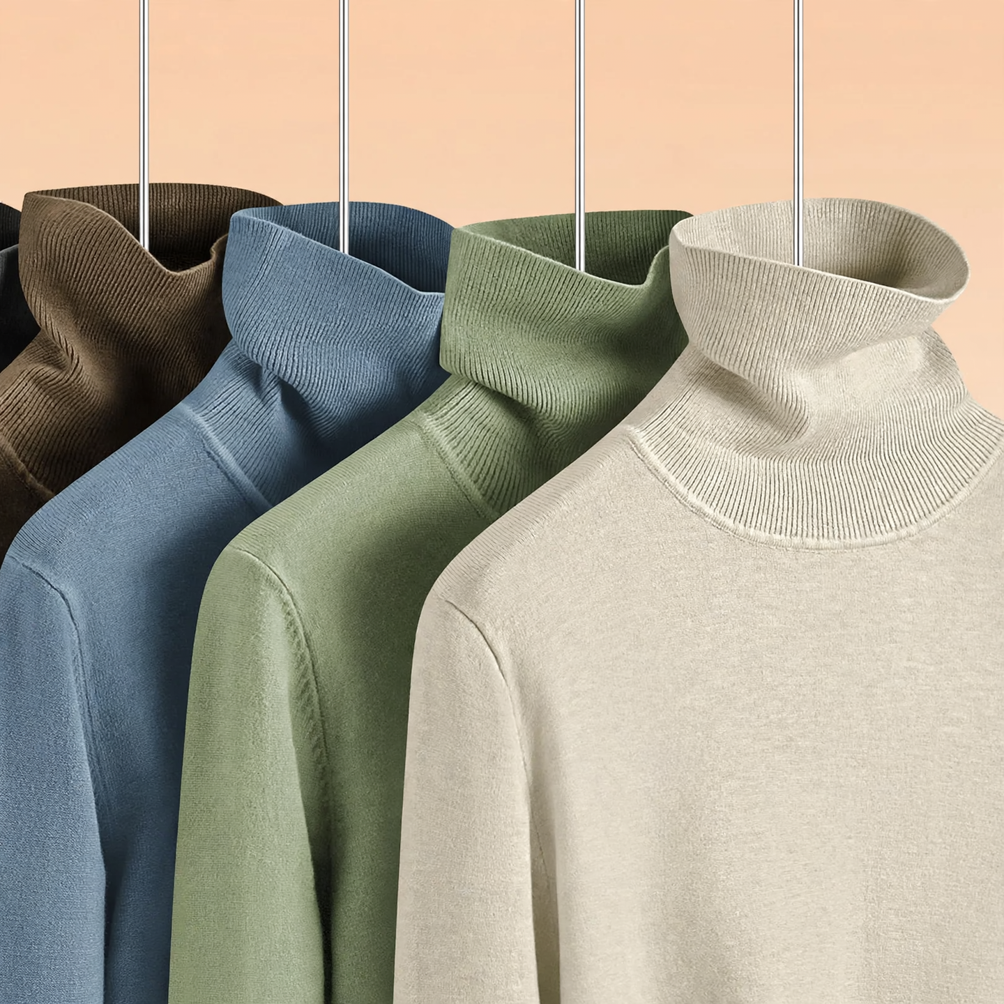Warmer men's turtleneck sweater, lined