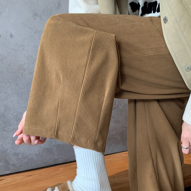 Women's Corduroy Pants, High-Waist, Wide Cut