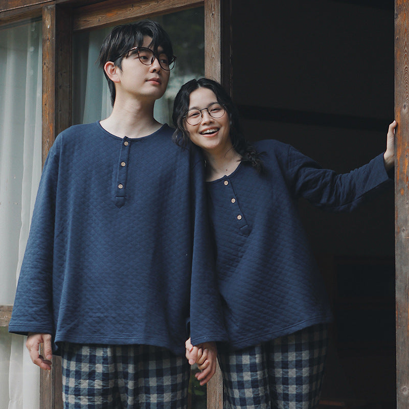 Quilted men's loungewear made of cotton