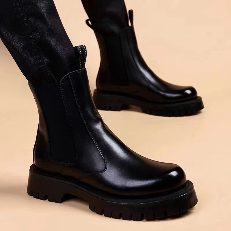 Men's Chelsea boots made of cowhide leather, breathable