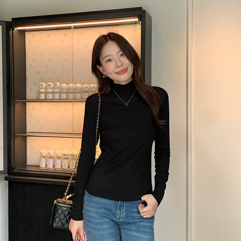 Thinner turtleneck sweater, long-sleeved, for women