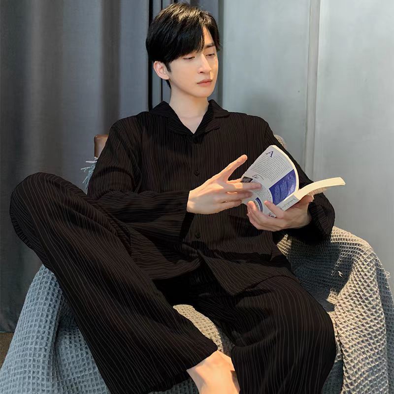 Men's pajamas made of 100% cotton, long-sleeved