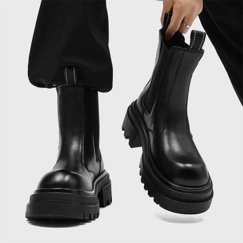 Men's boots with platform, vintage style