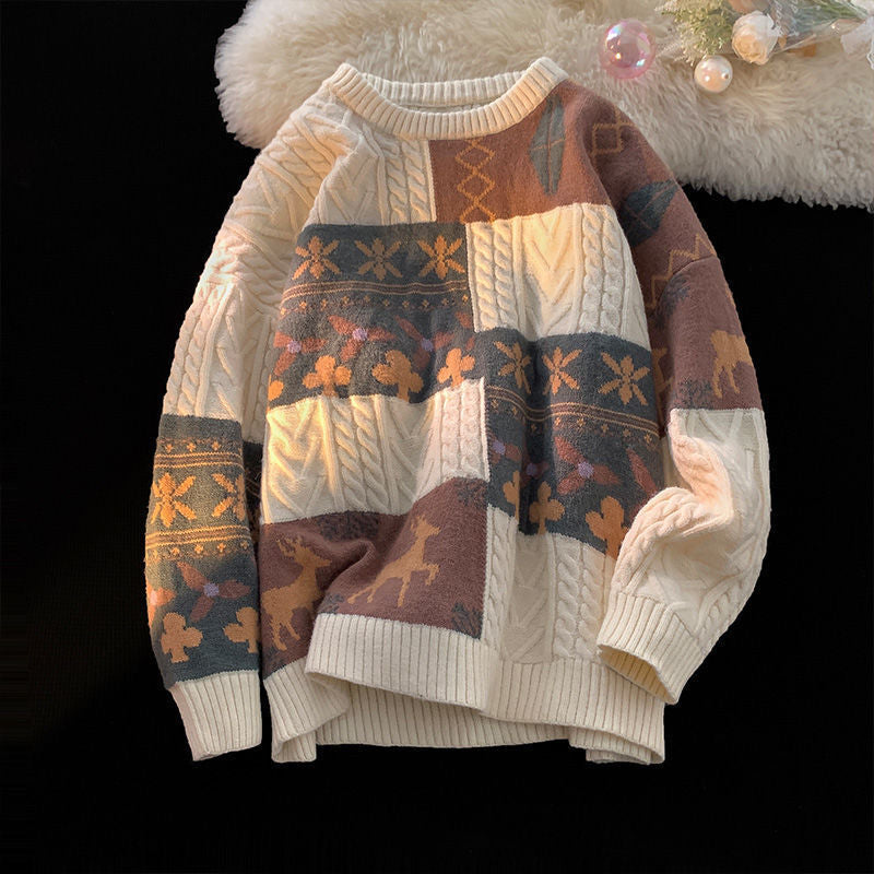 Unisex knitted sweater, lined, oversized