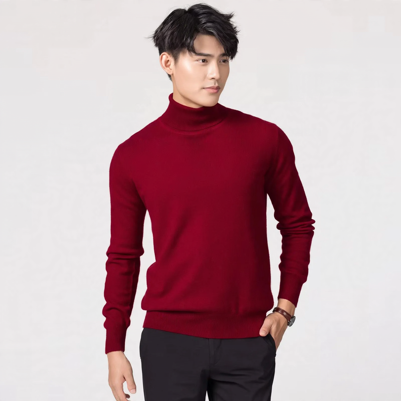 Men's Wool Pullover, Turtleneck, Easy Care