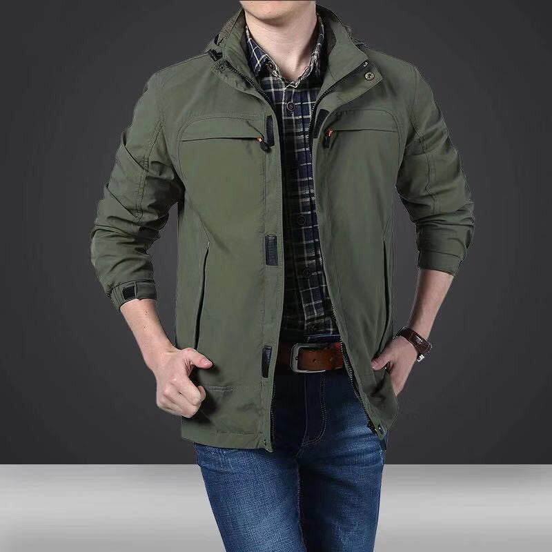 Men's lightweight technical field jacket with multifunctional pockets and adjustable hem Chichicherry