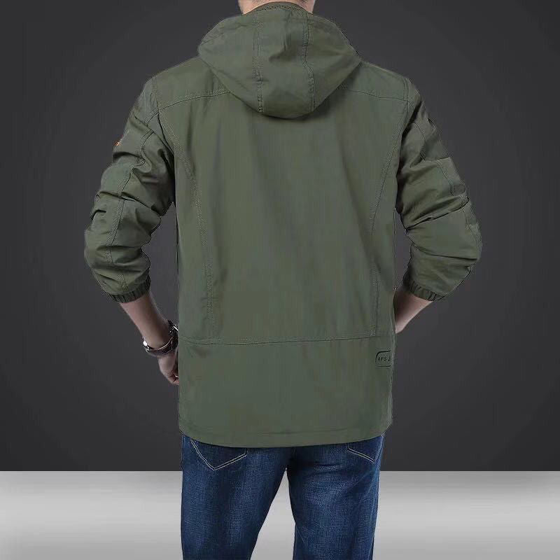 Men's lightweight technical field jacket with multifunctional pockets and adjustable hem Chichicherry