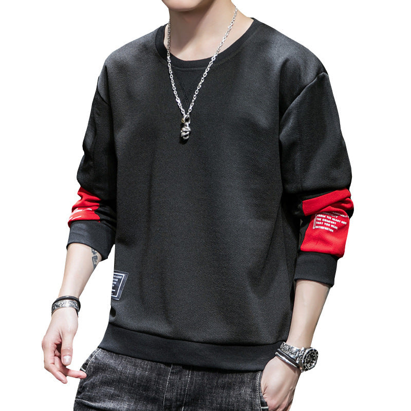 Men's Minimalist Round Neck Sweatshirt made of Cotton Blend with Relaxed Fit and Ribbed Cuffs Chichicherry