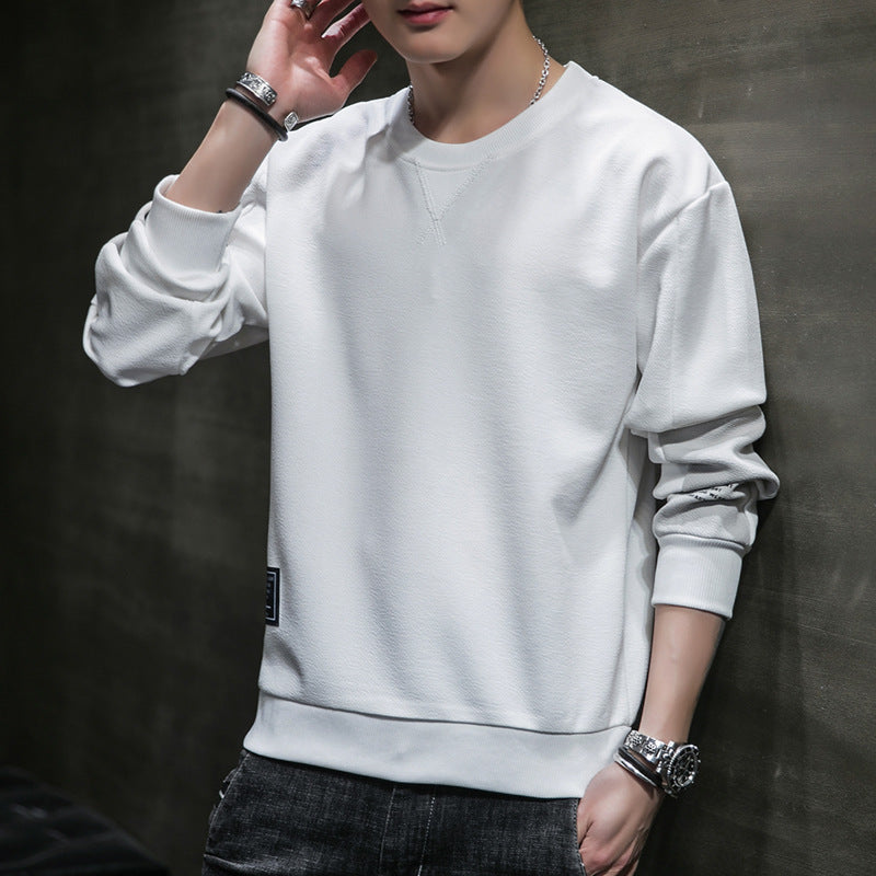 Men's Minimalist Round Neck Sweatshirt made of Cotton Blend with Relaxed Fit and Ribbed Cuffs Chichicherry